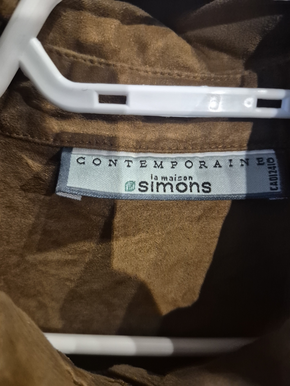 Simons Brown Suede-Look Button-Up Jacket - Picture 2 of 2